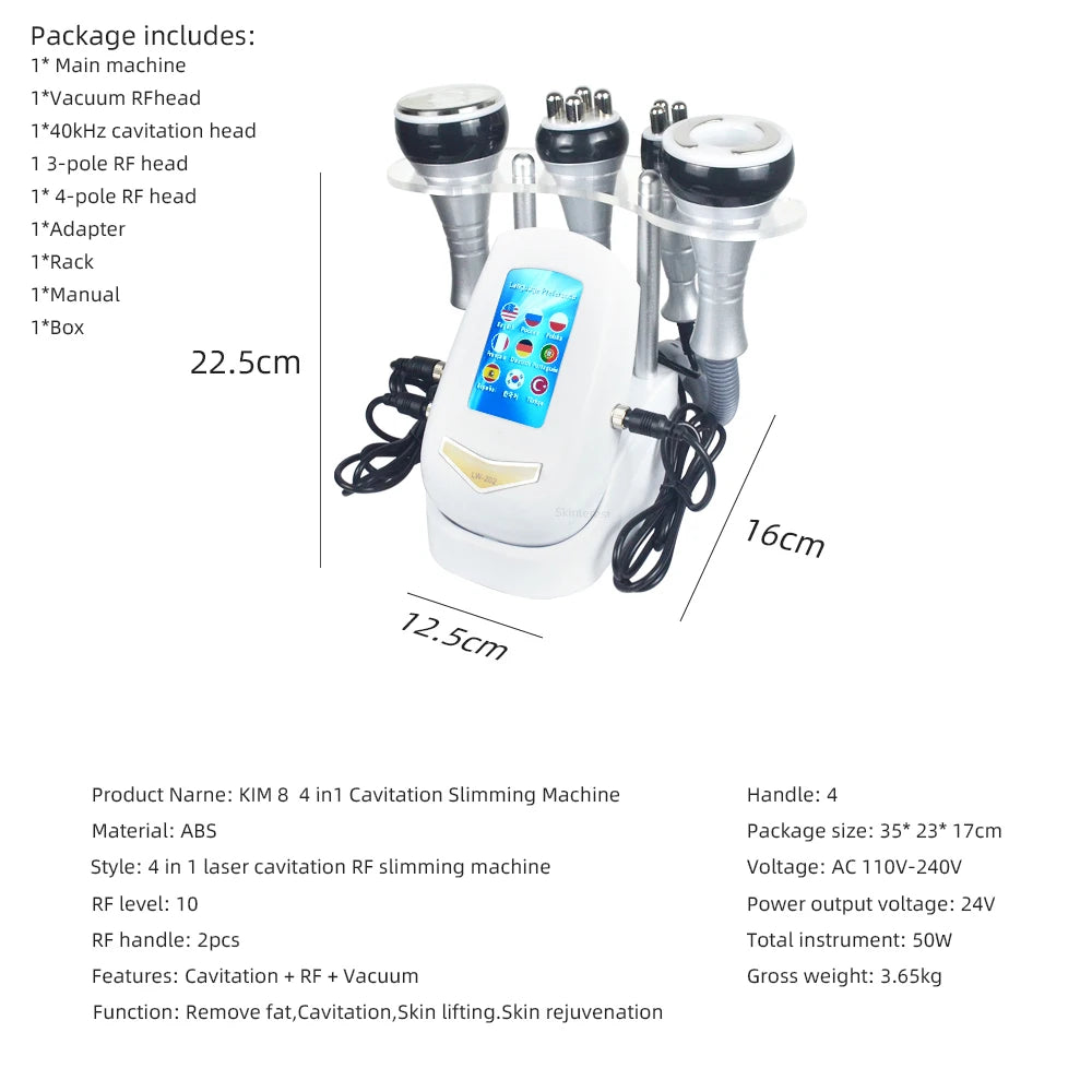 Moonic Beauty 4 In 1 Cavitation Body Slimming Vacuum Machine