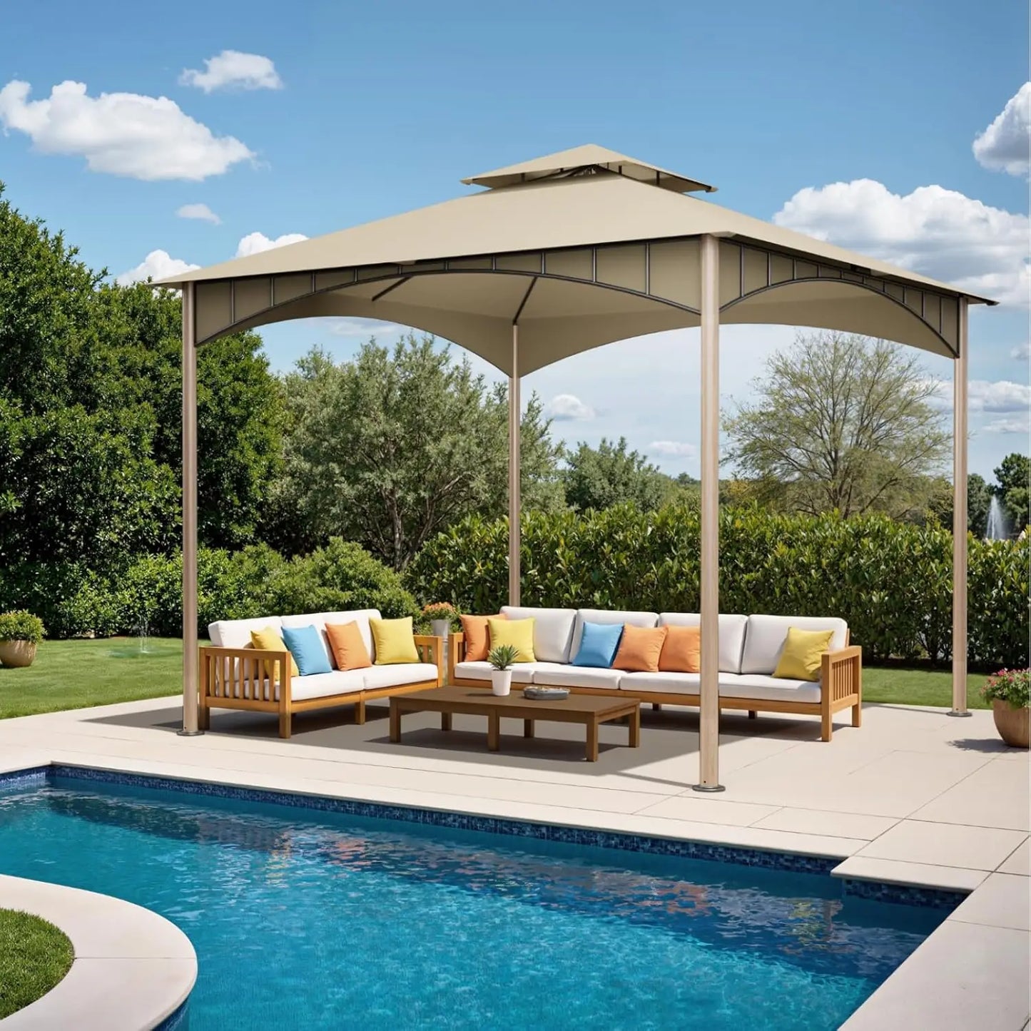 MOYU Patio Gazebo Heavy Duty Soft Top With UV Protection