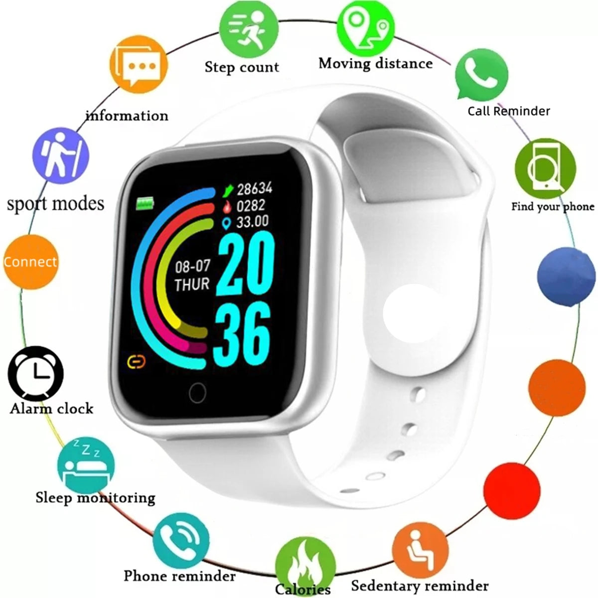 Smartwatch Fitness Tracker for Android and iOS