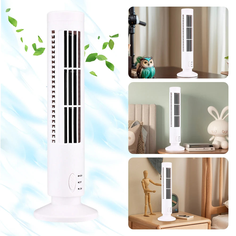 Alloet Bladeless LED Tower Fan USB Oscillating
