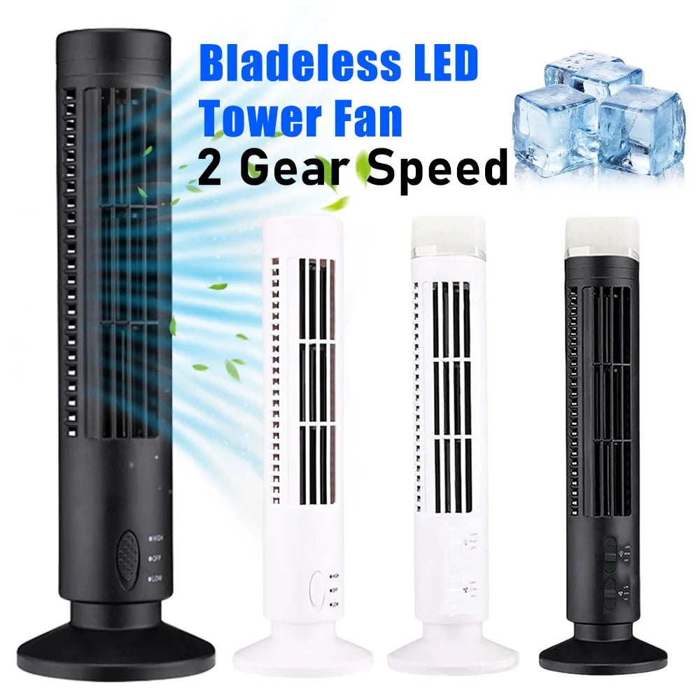 Alloet Bladeless LED Tower Fan USB Oscillating