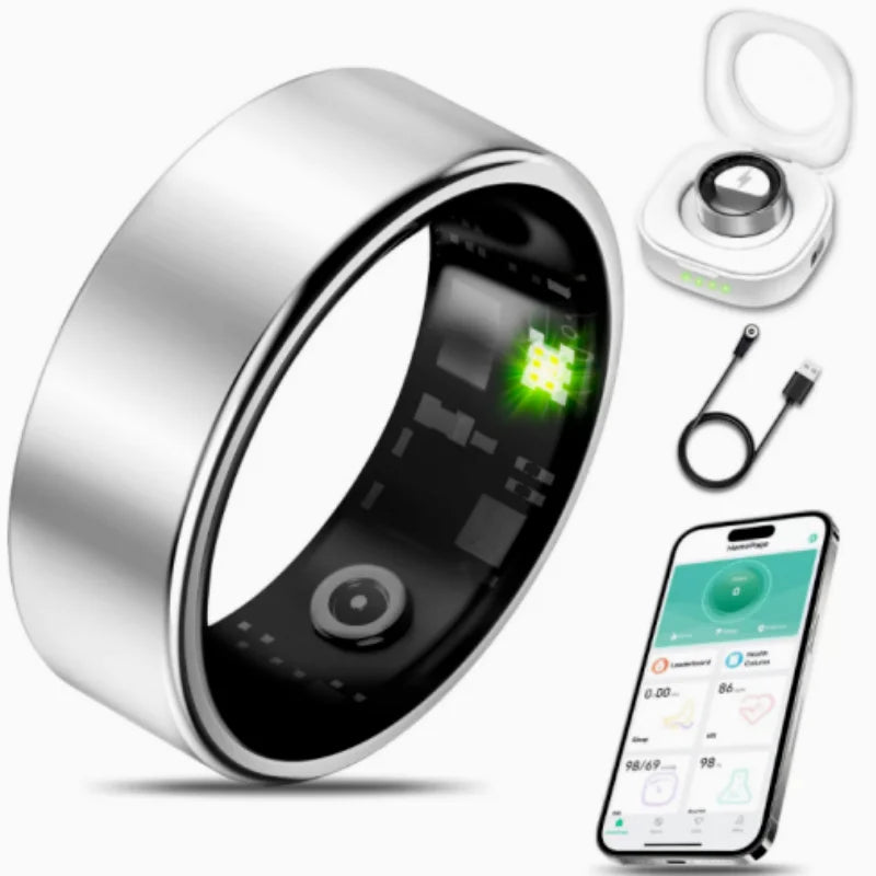 R09 Smart Ring Health Monitor, Multi Sport, Skin Temp, 5ATM