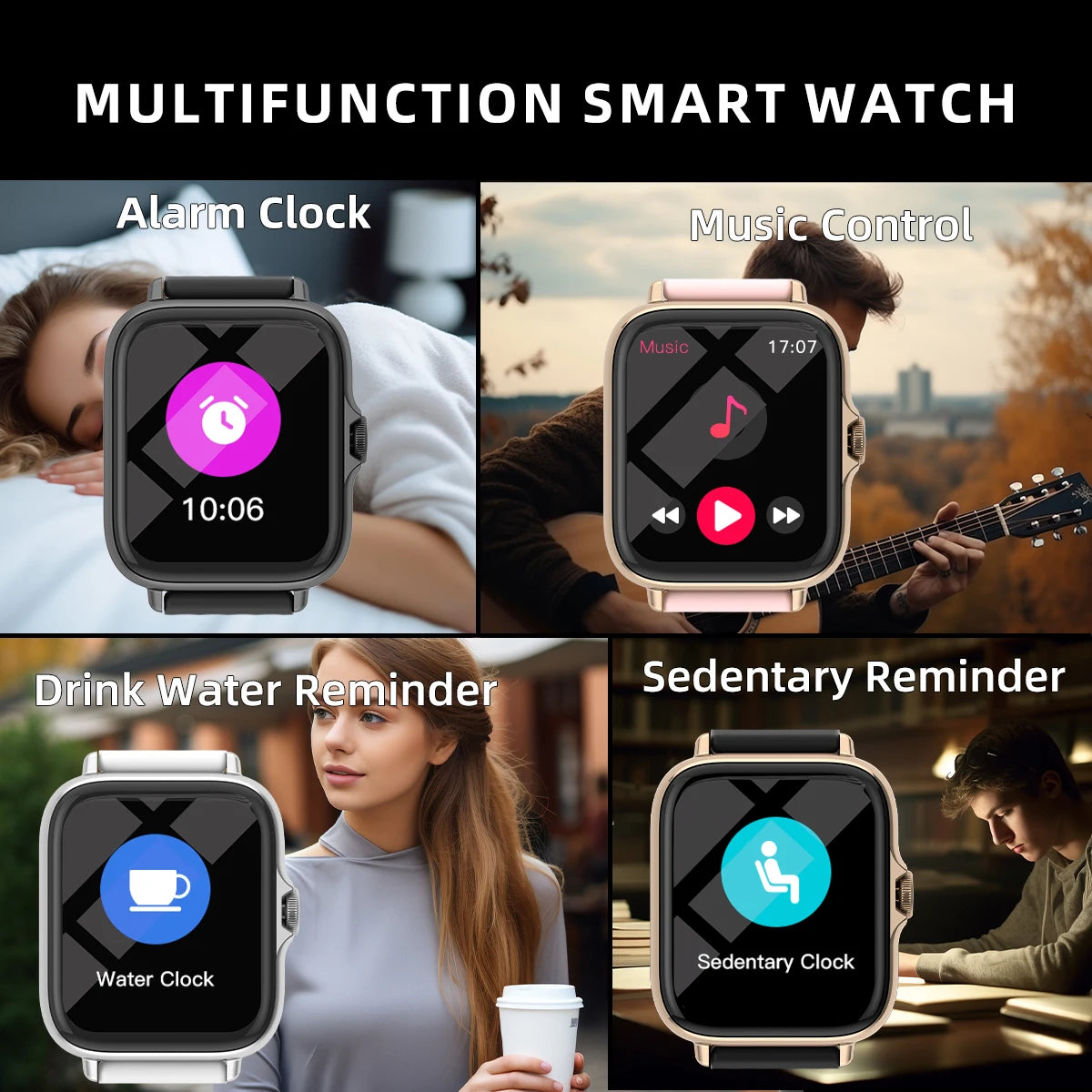 Smart Watch With Sleep Monitoring Pedometer And Call Alerts