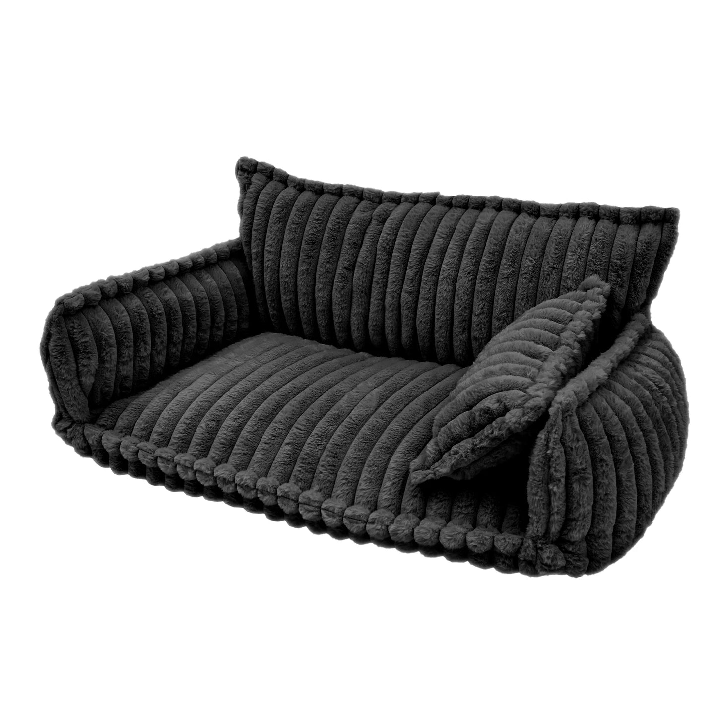 Pet Couch with Removable Washable Cover, Plush Support Bed for Cats and Dogs, Calming Couch for Pets