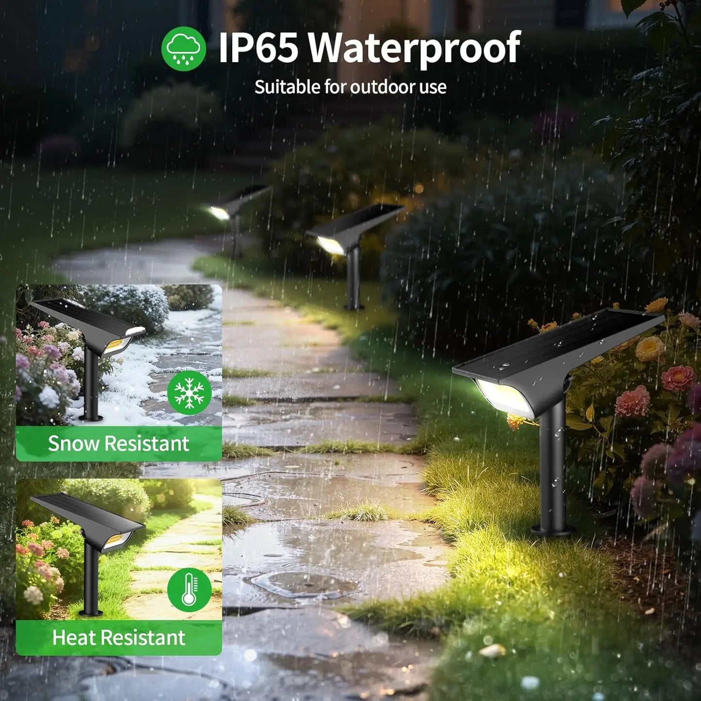 Intelamp Solar Outdoor Spot Lights 2 Pack With 3 Color Modes