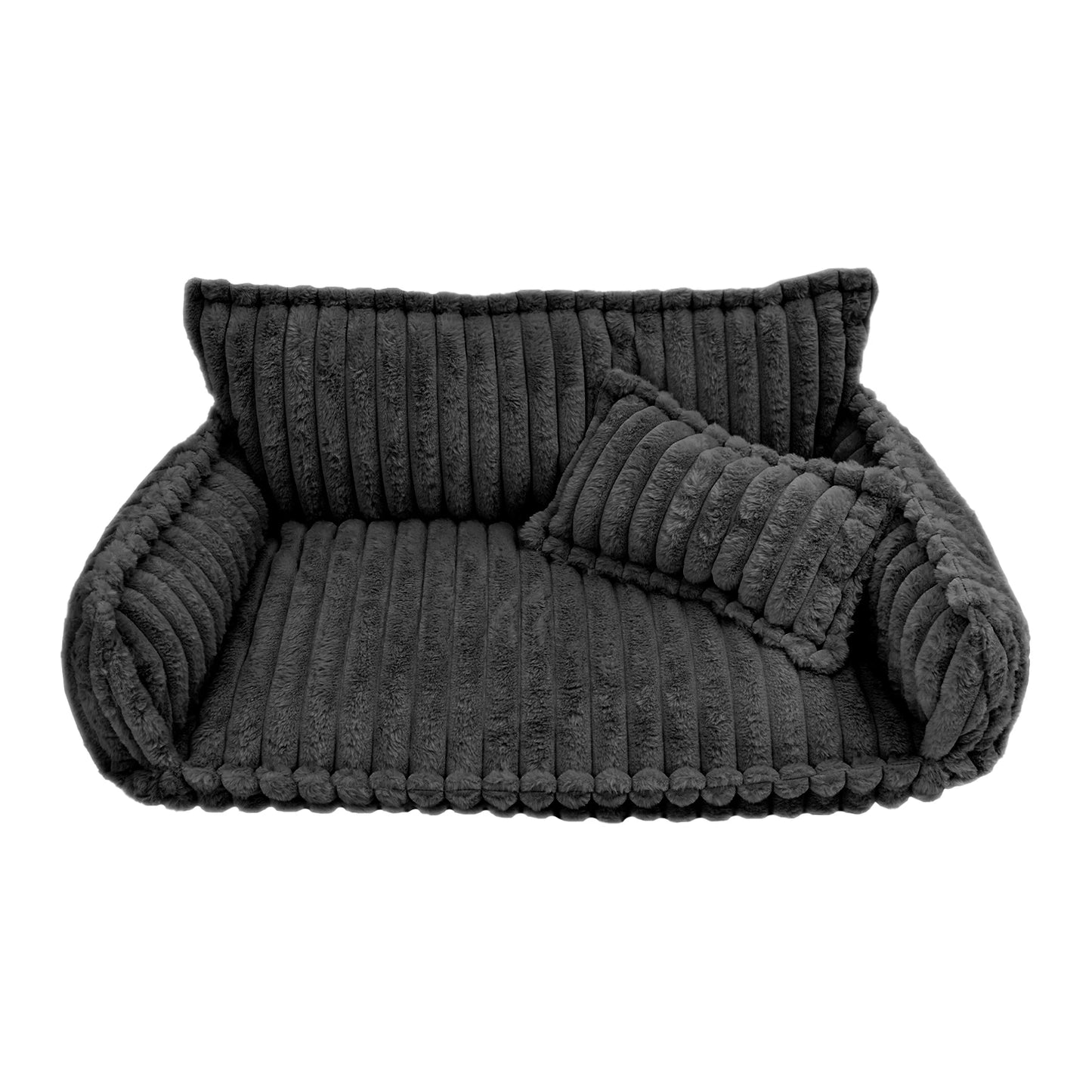 Pet Couch with Removable Washable Cover, Plush Support Bed for Cats and Dogs, Calming Couch for Pets