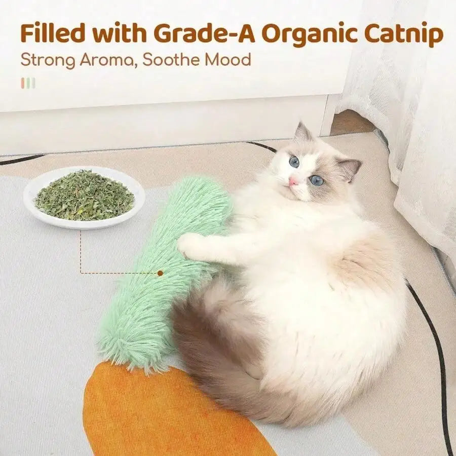 Cat Toys 3 Pack Soft Plush Kicker With Crinkle Sound And Catnip Interactive Indoor Pet Toy