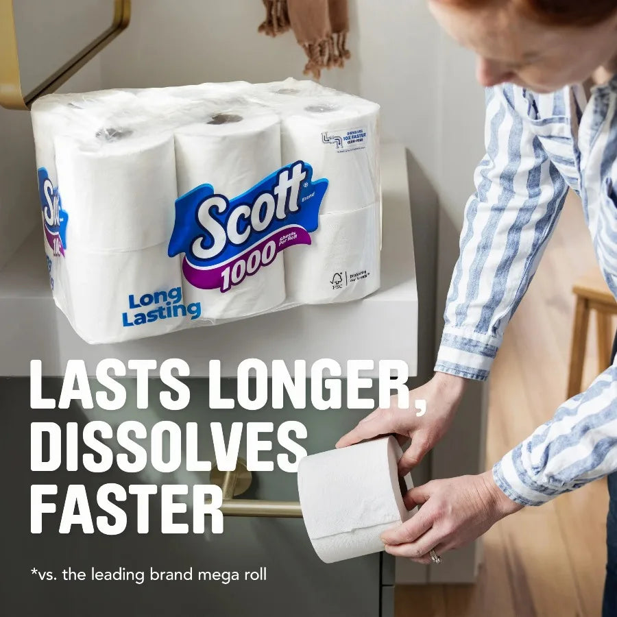 1000-Sheet Toilet Paper, 36 Rolls, 1000 Sheets Per Roll