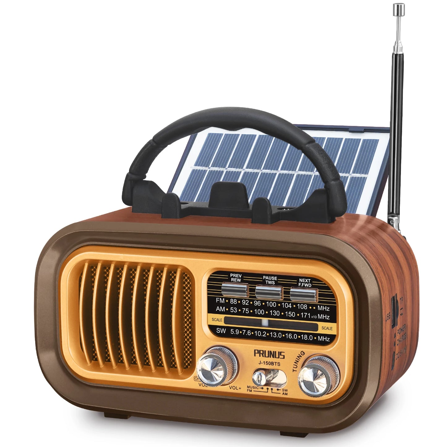PRUNUS J-150 Retro Bluetooth AM FM Portable Radio