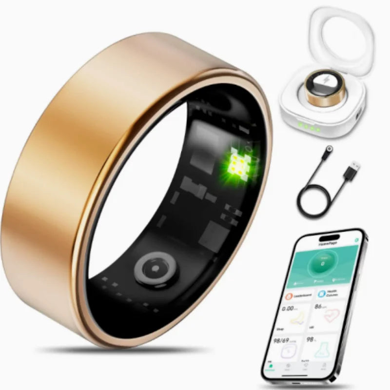 R09 Smart Ring Health Monitor, Multi Sport, Skin Temp, 5ATM