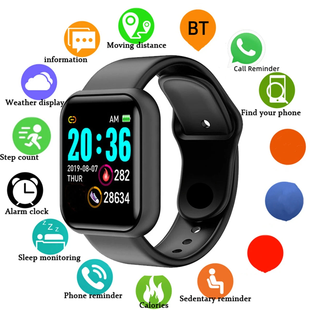 Smartwatch Fitness Tracker for Android and iOS