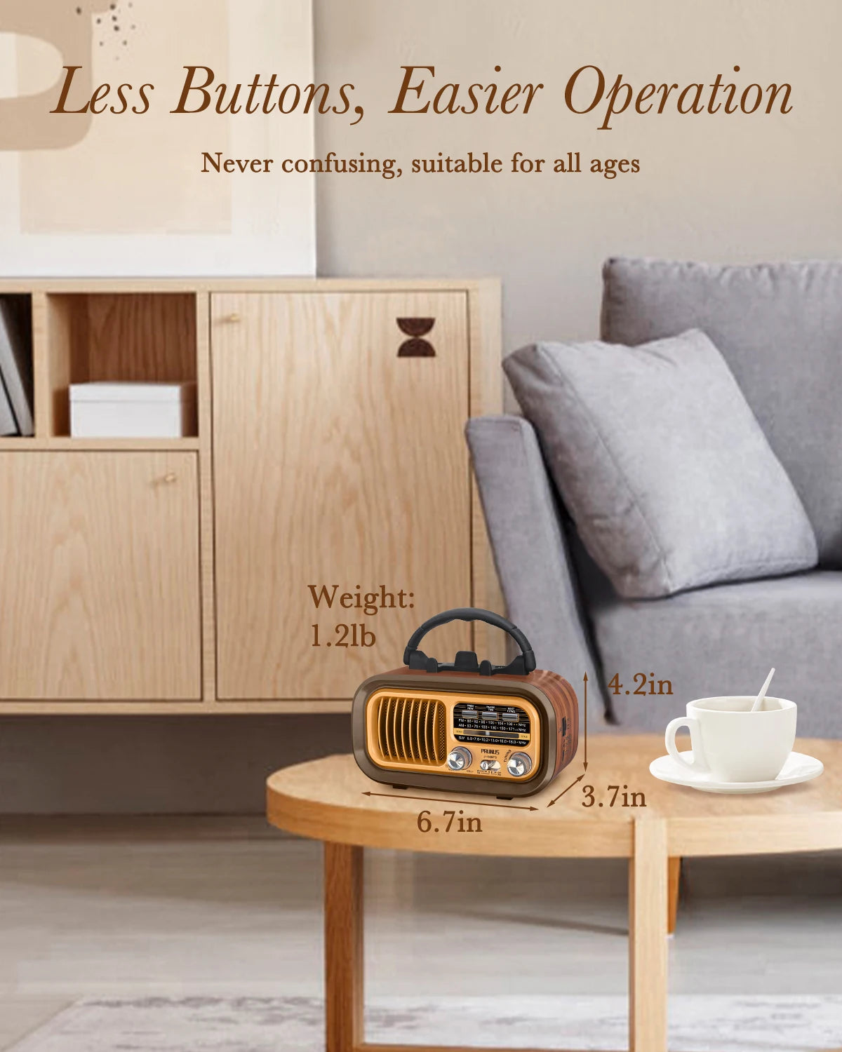 PRUNUS J-150 Retro Bluetooth AM FM Portable Radio