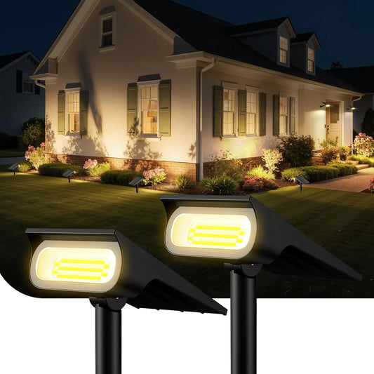 Intelamp Solar Outdoor Spot Lights 2 Pack With 3 Color Modes