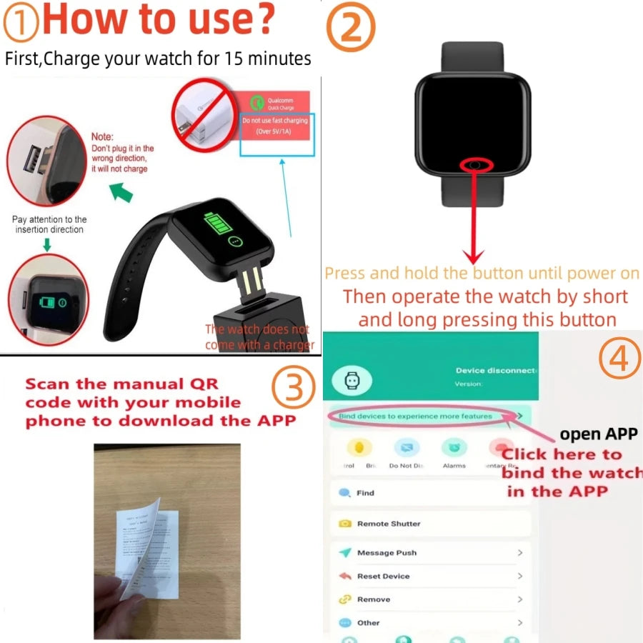 Smartwatch Fitness Tracker for Android and iOS