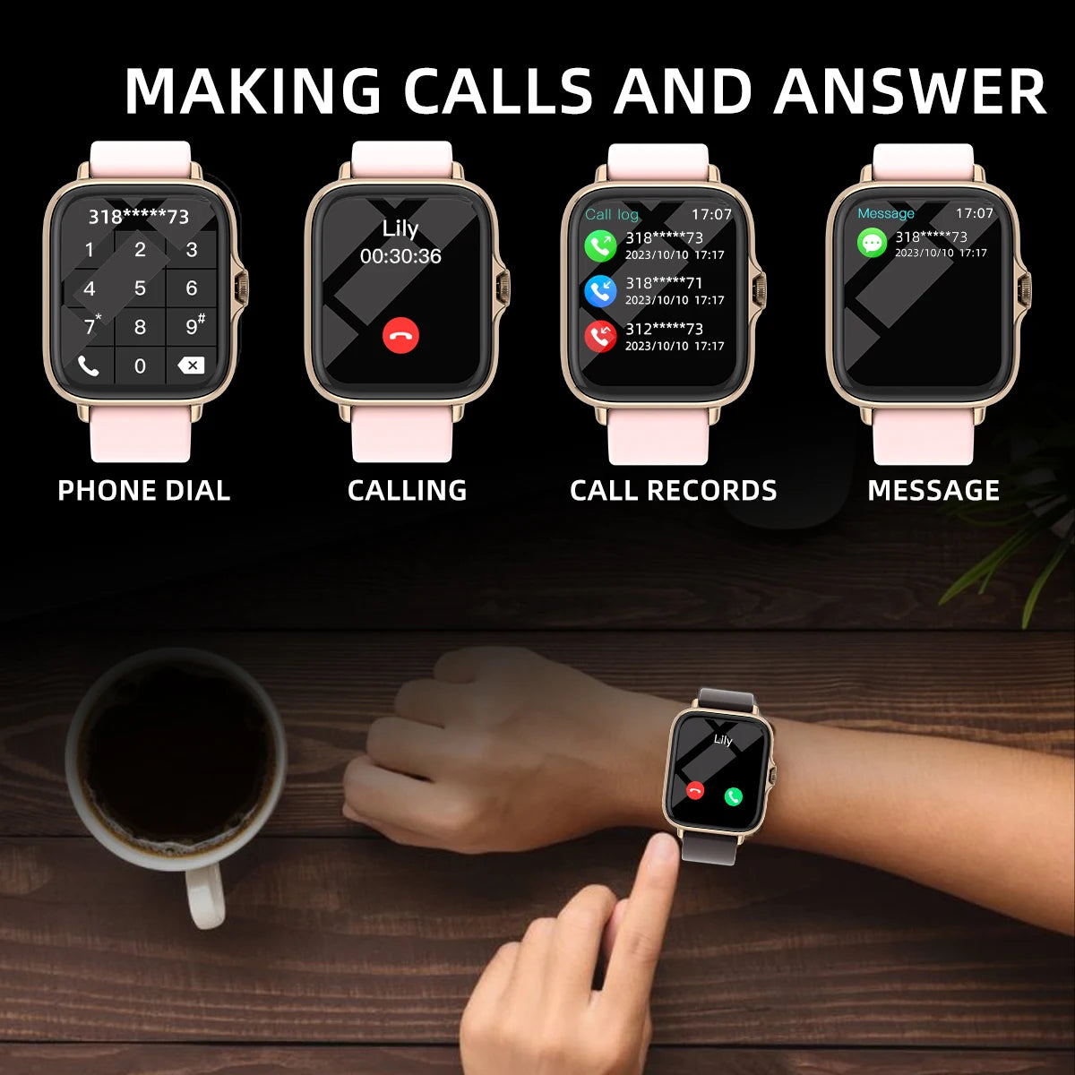 Smart Watch With Sleep Monitoring Pedometer And Call Alerts