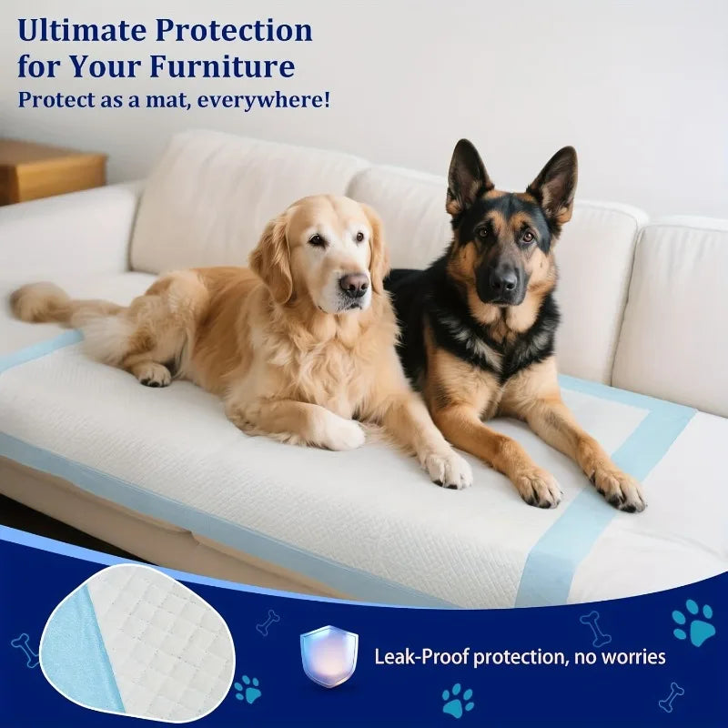 XXXL 34 X 28 Inches/35 X 29 Cm Thickened Super Absorbent And Leak-Proof 6-Layer Puppy Pads, 125/100 Counts, Disposable Potty Pads for Dogs, Extra Large for Puppies, Older Dogs, Cats, Thick Absorbent Layer, Heavy-Duty Pads, Qu