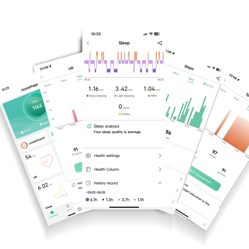 R09 Smart Ring Health Monitor, Multi Sport, Skin Temp, 5ATM
