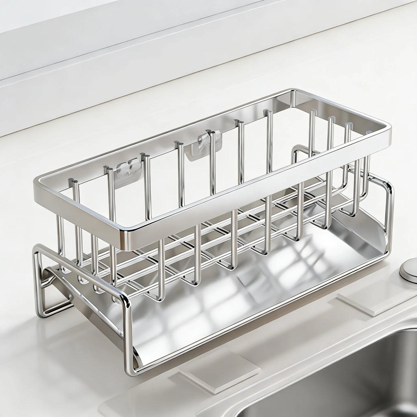 Rustproof Steel Sink Organizer Rack For Kitchen Storage