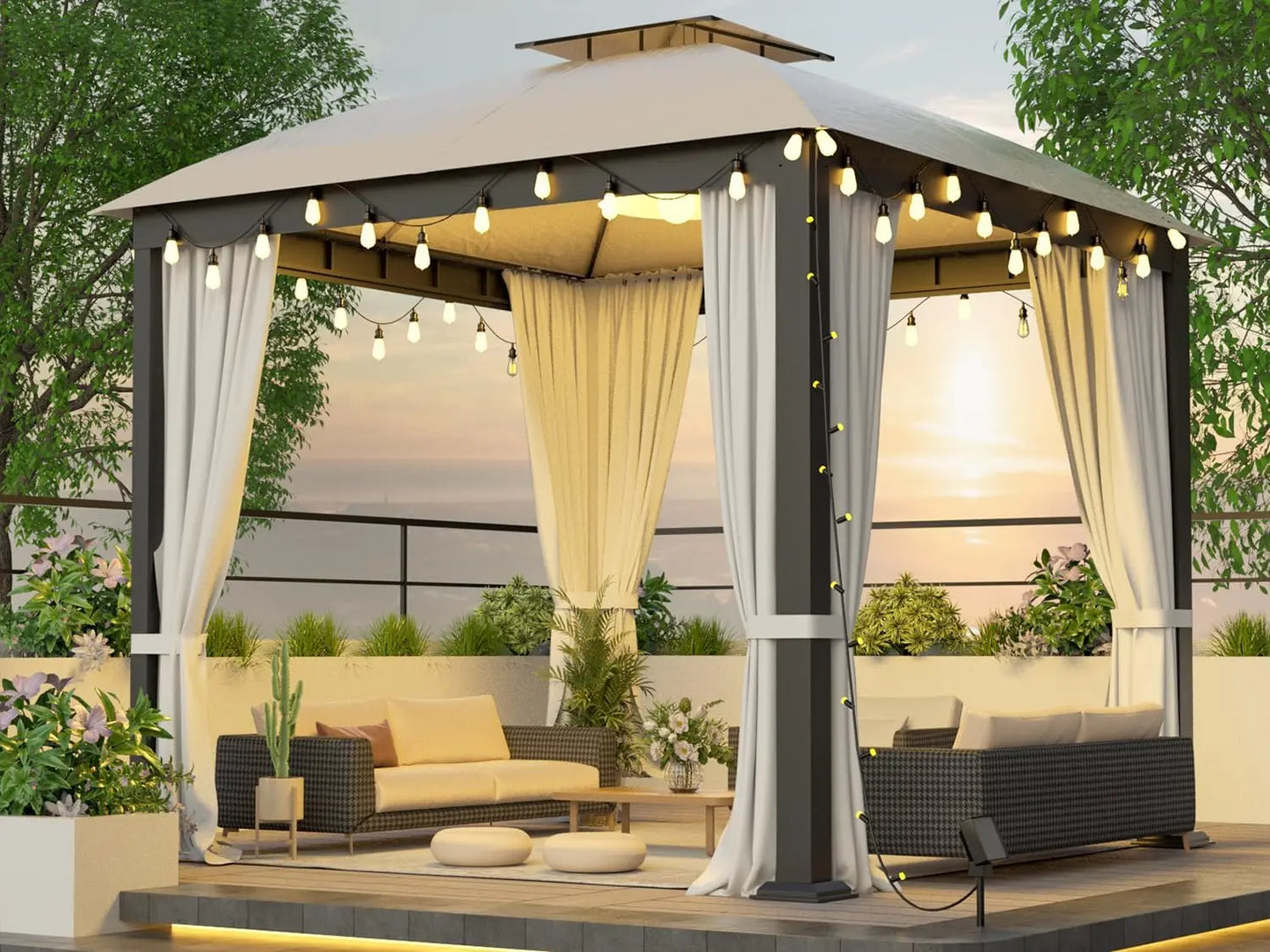MOYU Patio Gazebo Heavy Duty Soft Top With UV Protection
