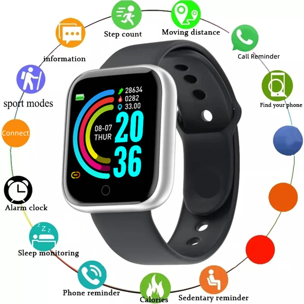 Smartwatch Fitness Tracker for Android and iOS