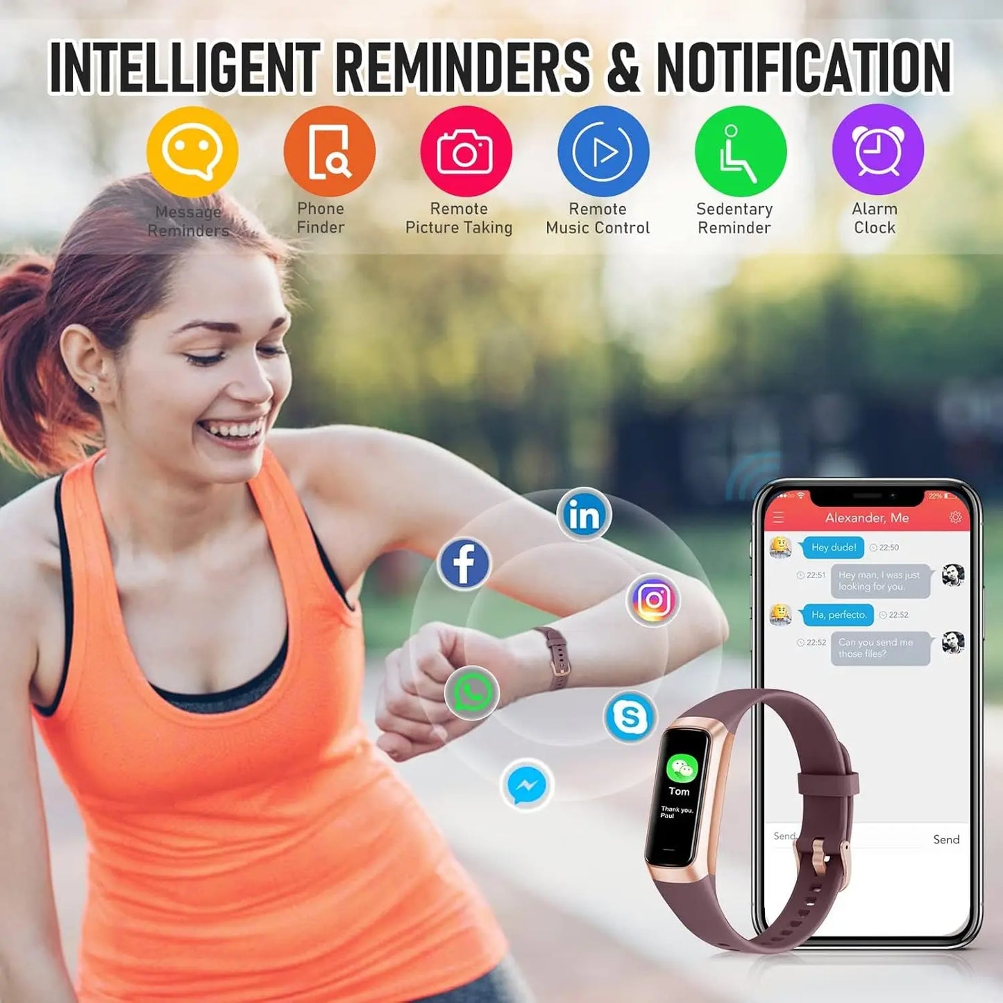 Fitness Tracker With 24 7 Heart Rate SpO2 Monitor
