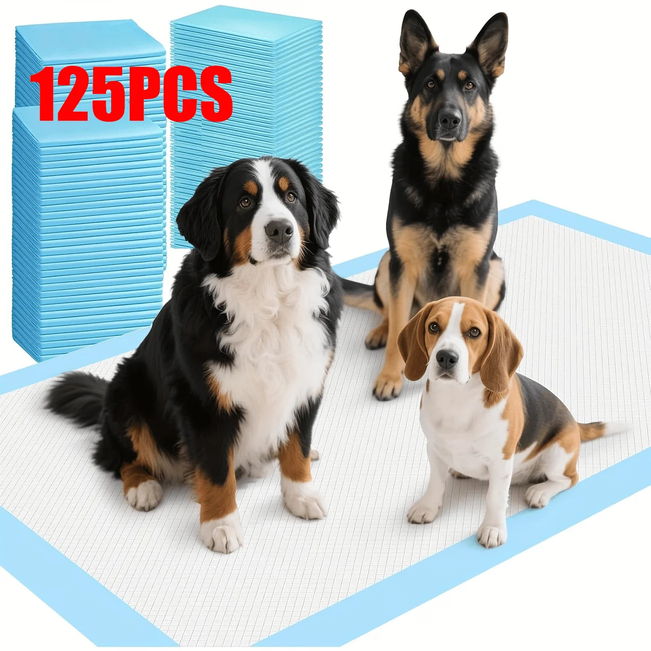 XXXL 34 X 28 Inches/35 X 29 Cm Thickened Super Absorbent And Leak-Proof 6-Layer Puppy Pads, 125/100 Counts, Disposable Potty Pads for Dogs, Extra Large for Puppies, Older Dogs, Cats, Thick Absorbent Layer, Heavy-Duty Pads, Qu