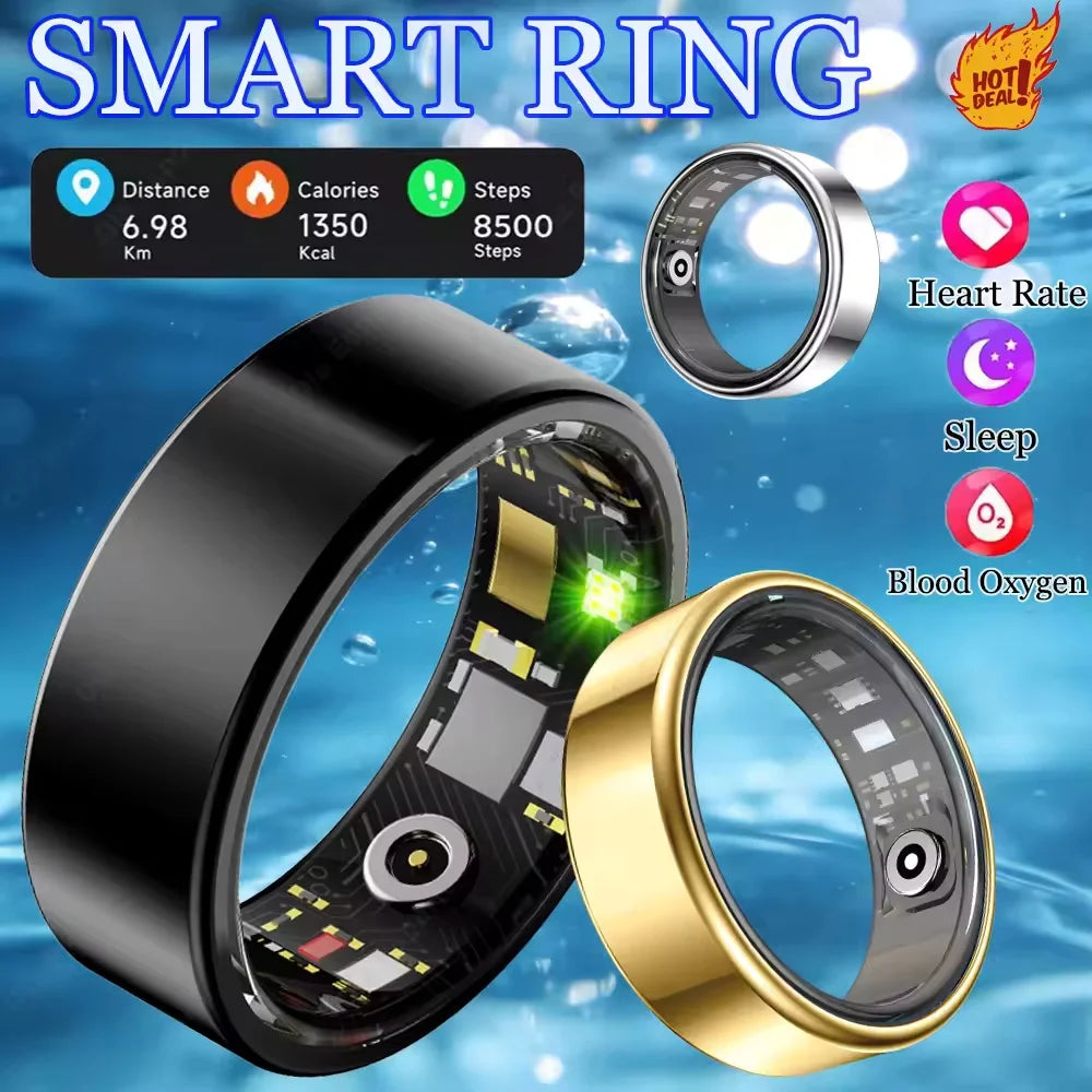 R09 Smart Ring Health Monitor, Multi Sport, Skin Temp, 5ATM