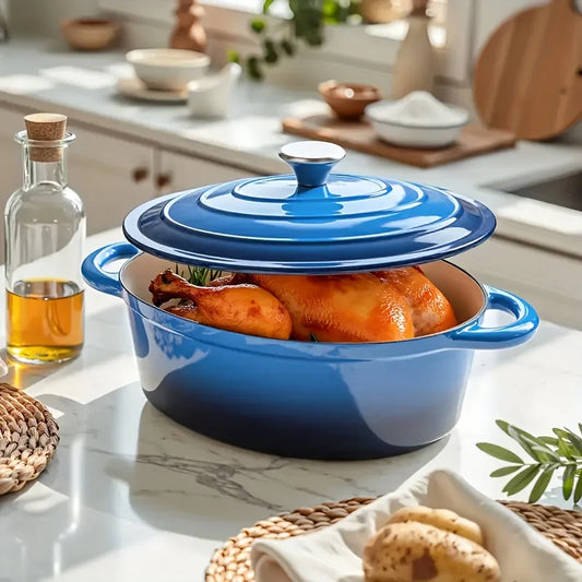 Enameled Cast Iron Dutch Oven Pot With Lid Heavy Duty