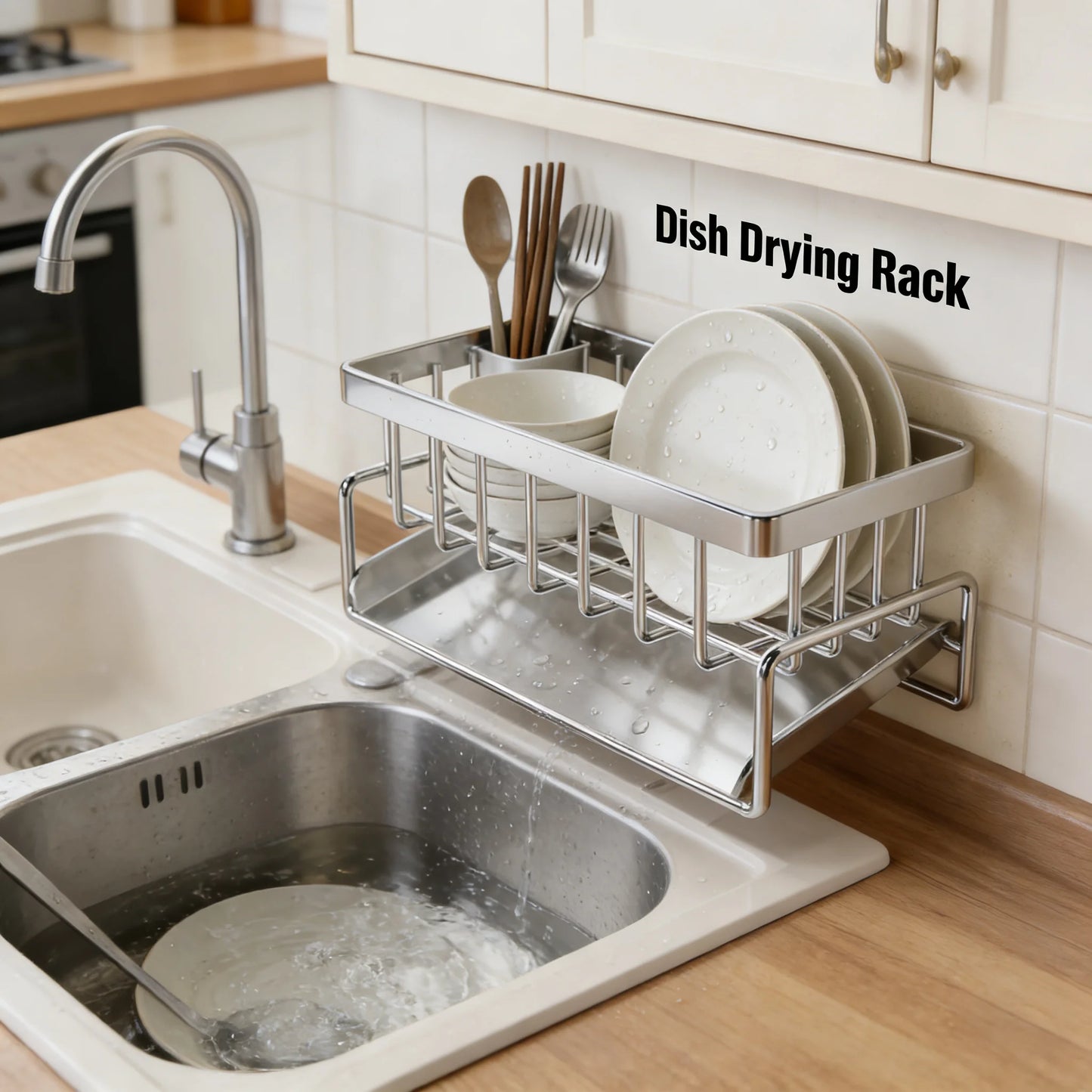 Rustproof Steel Sink Organizer Rack For Kitchen Storage