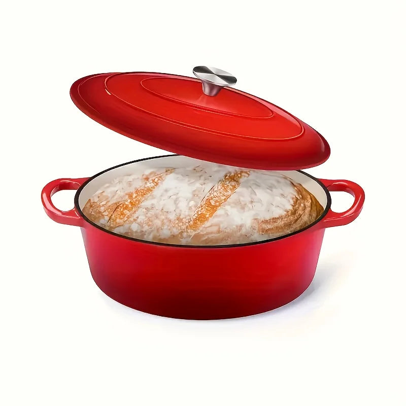 Enameled Cast Iron Dutch Oven Pot With Lid Heavy Duty