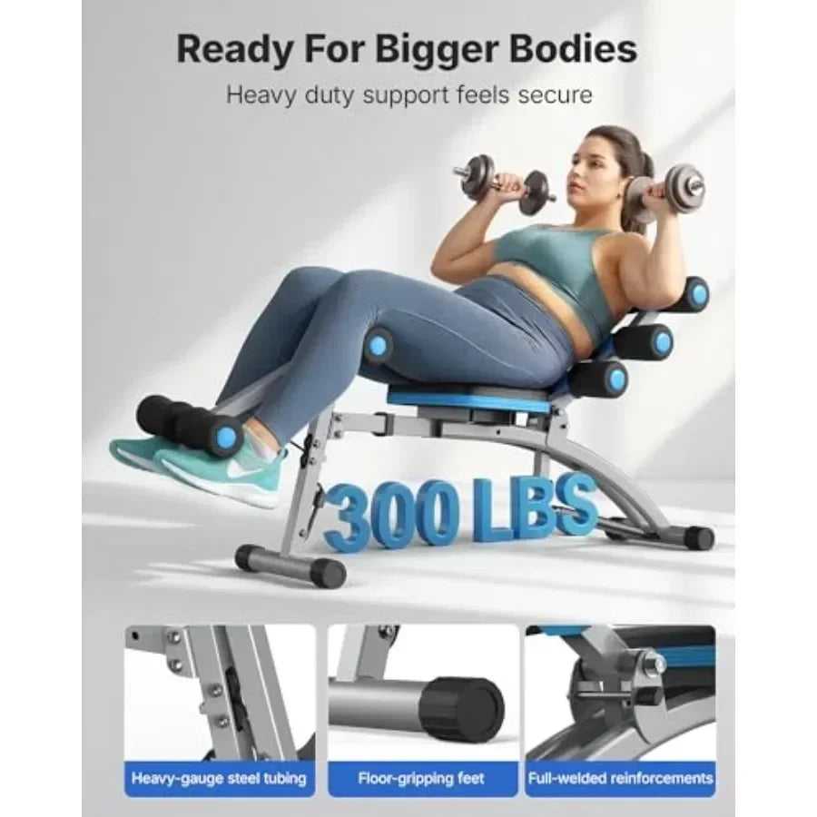 Adjustable Home Gym Ab Bench Trainer With Padded Support