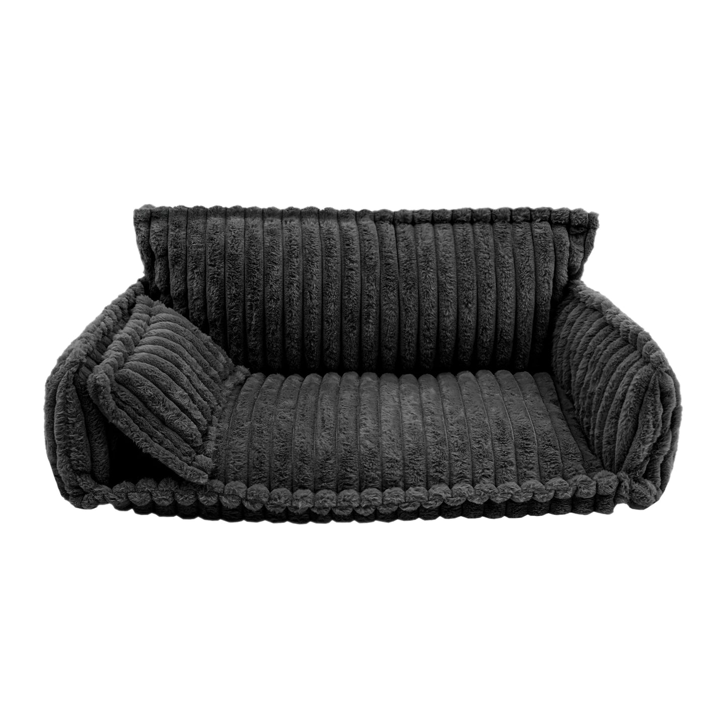 Pet Couch with Removable Washable Cover, Plush Support Bed for Cats and Dogs, Calming Couch for Pets