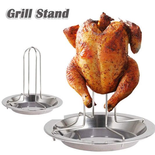 Stainless Steel Chicken Roaster Stand With Bowl