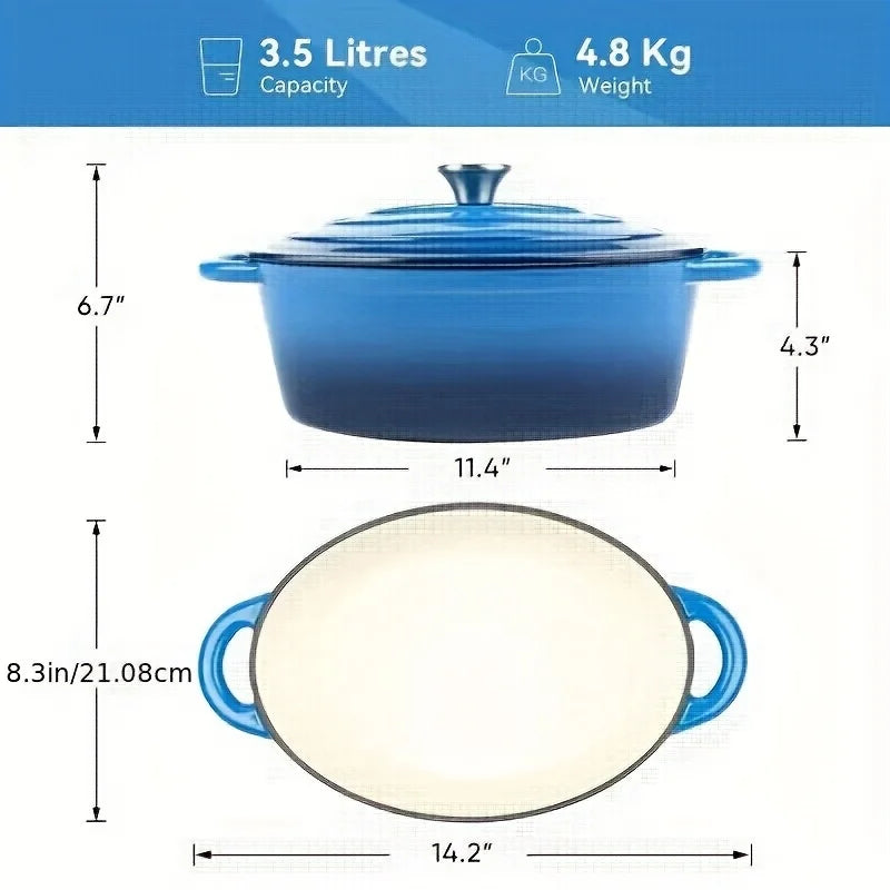 Enameled Cast Iron Dutch Oven Pot With Lid Heavy Duty