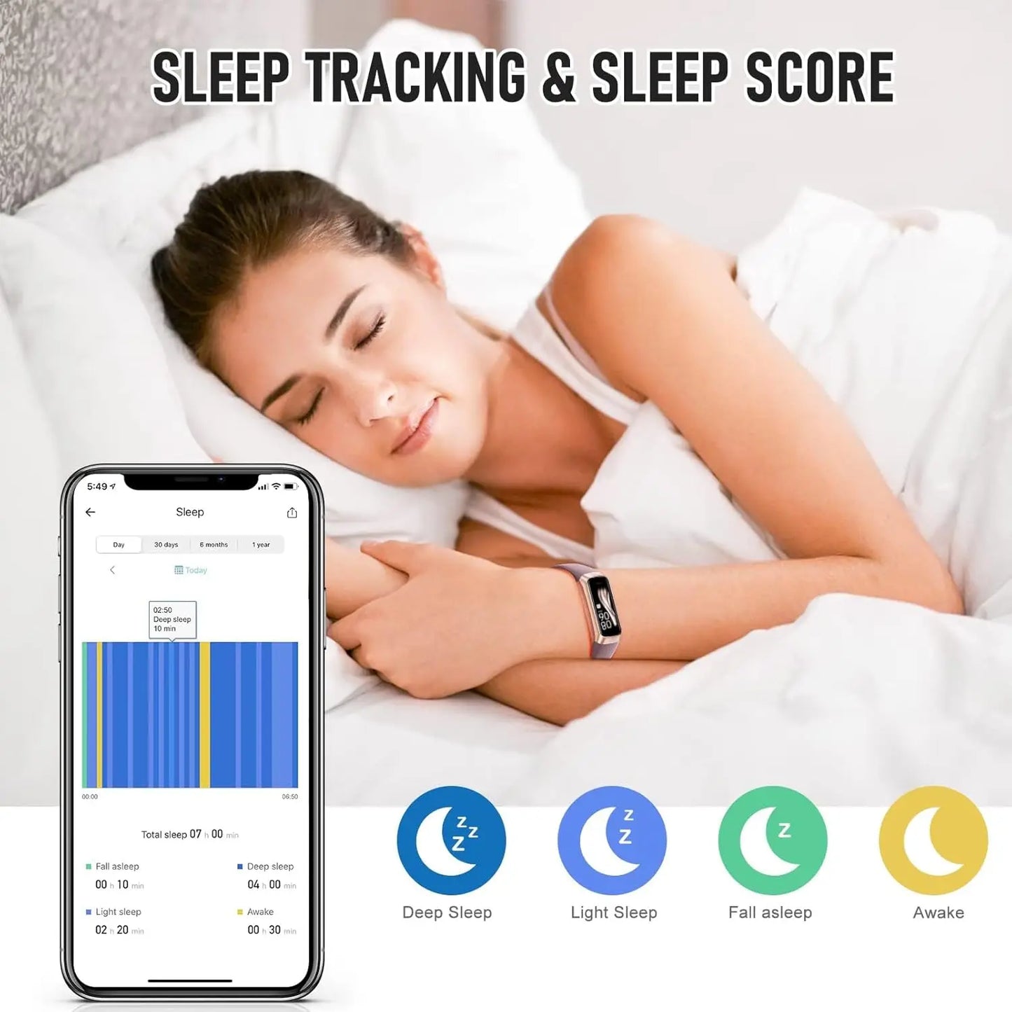 Fitness Tracker With 24 7 Heart Rate SpO2 Monitor